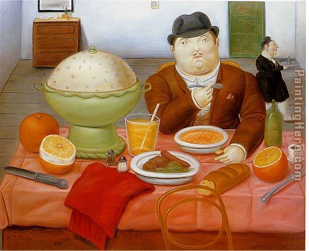 The Supper 1987 painting - Fernando Botero The Supper 1987 art painting